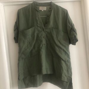 ❤️Mishka Linen Shirt Top Short Sleeve Oversized Blouse Size S/XS